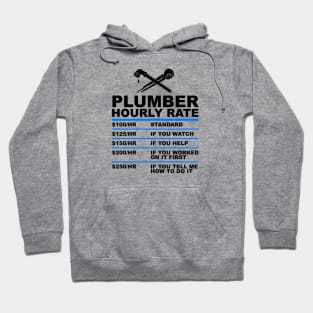 Plumber Hourly Rate - Funny Plumbing Hoodie